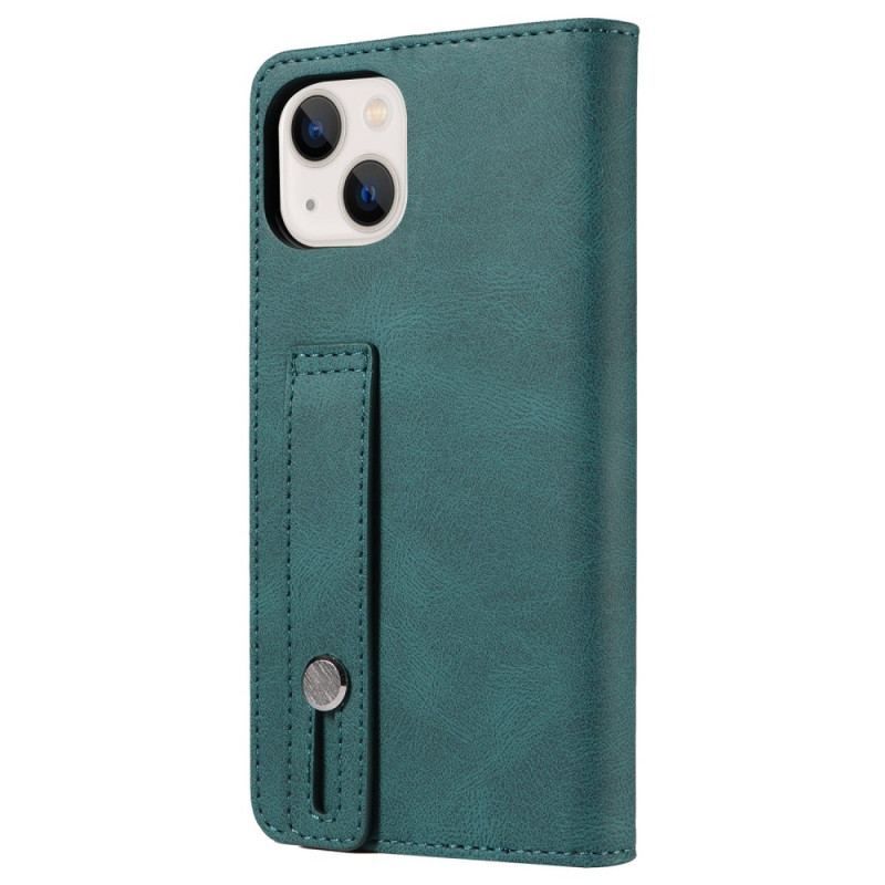 Housse iPhone 14 Simili Cuir avec Sangle Manuelle