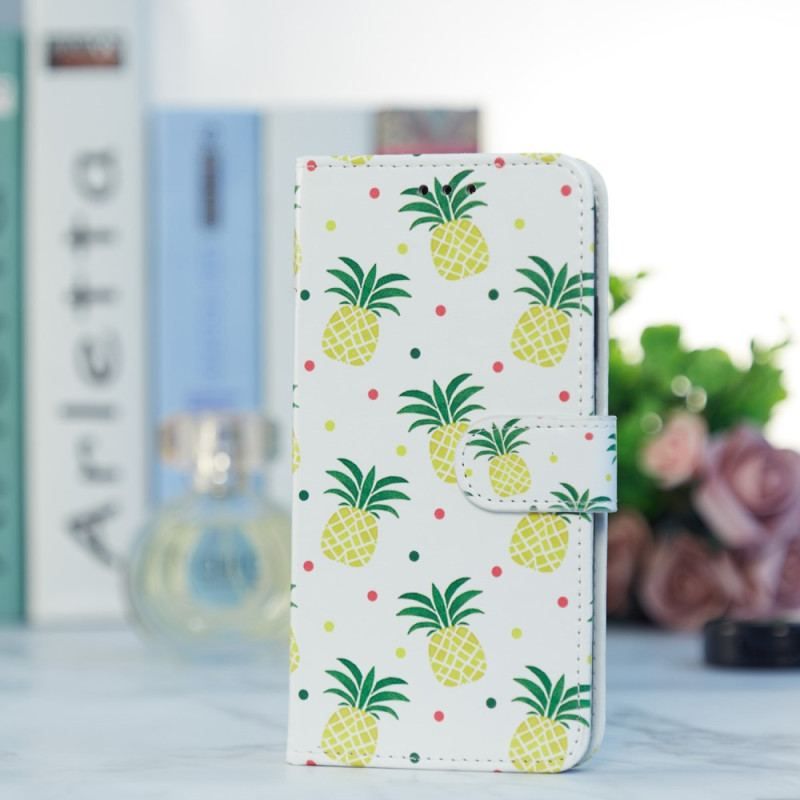 Housse iPhone 15 Ananas à Lanière