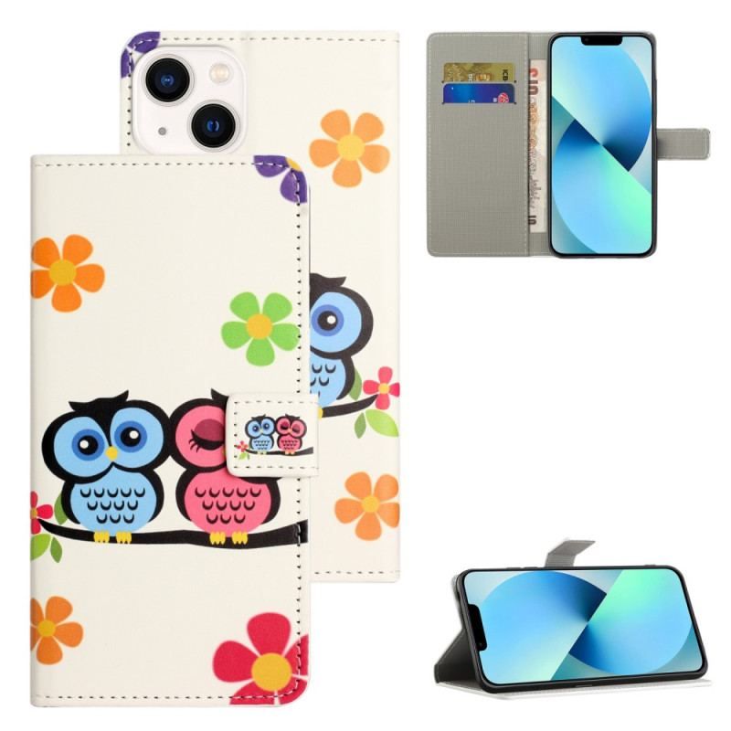 Housse iPhone 15 Couple de Hiboux