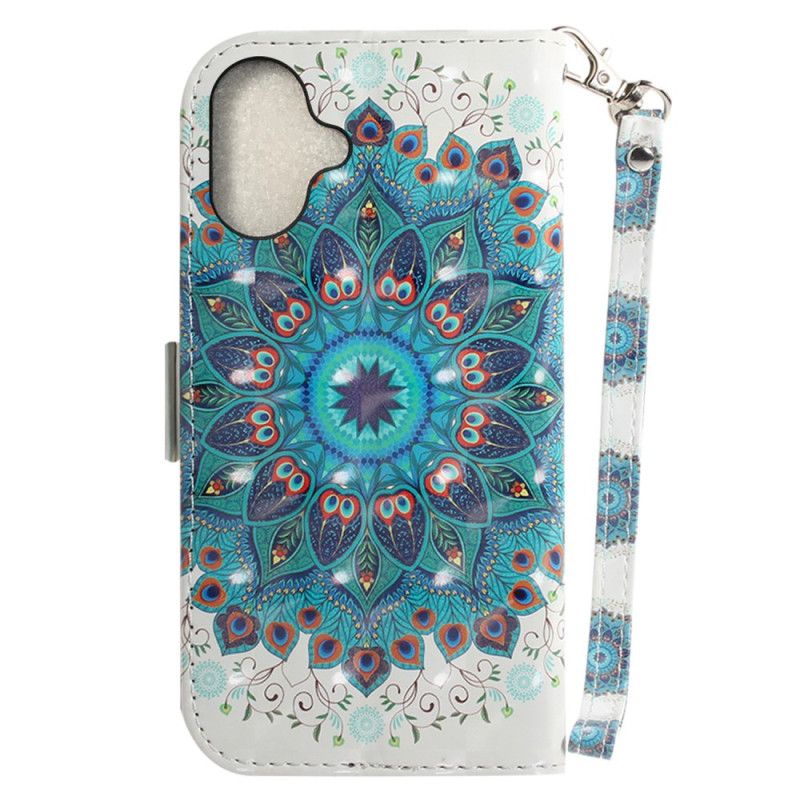 Housse iPhone 16 Mandala Vert à Lanière