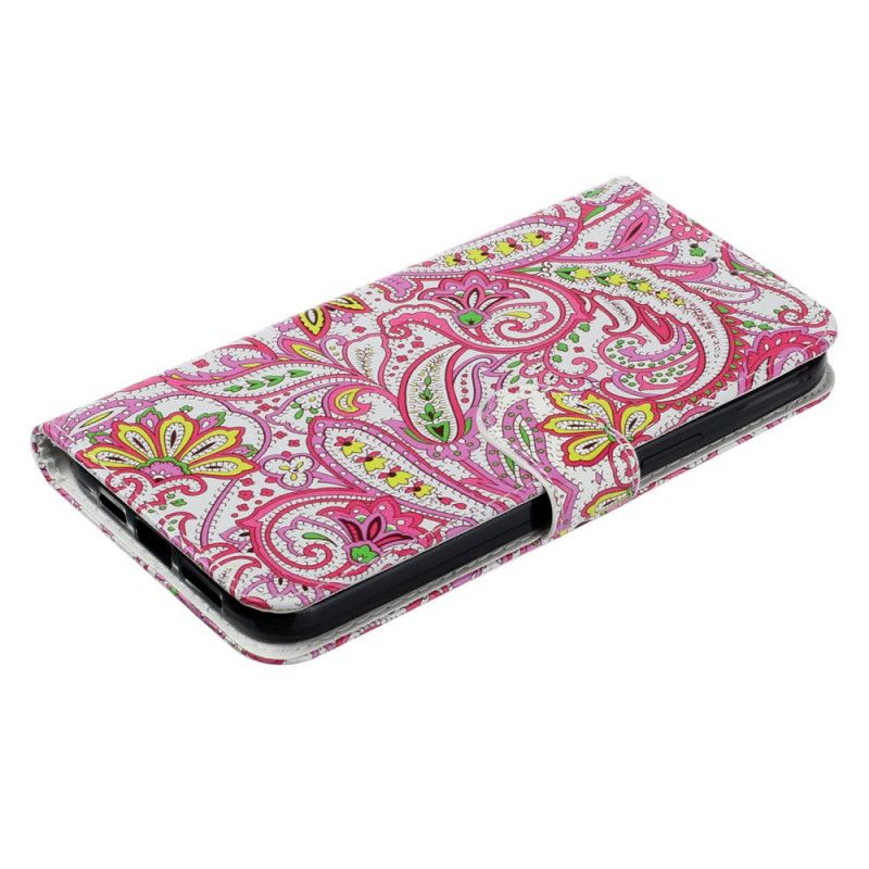 Housse iPhone 16 Motif Floral à Lanière