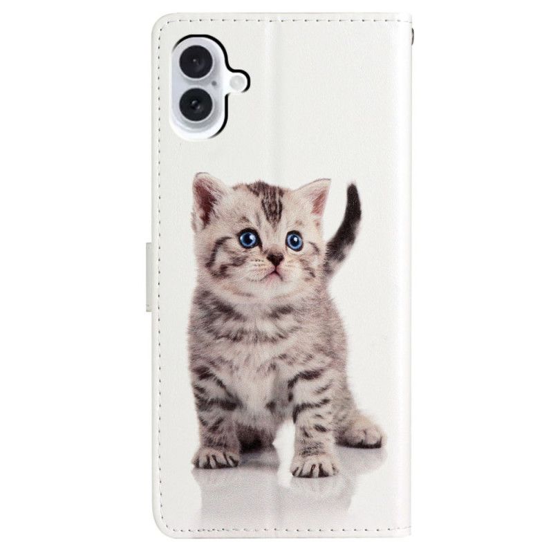 Housse iPhone 16 Plus Chaton à Lanière