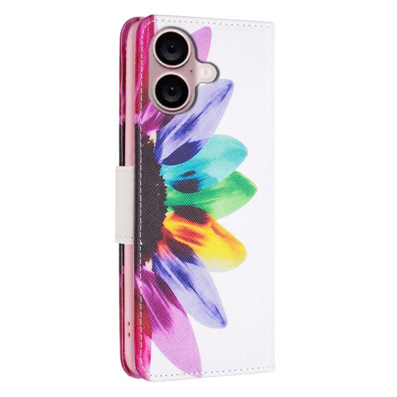 Housse iPhone 16 Plus Fleur Aquarelle