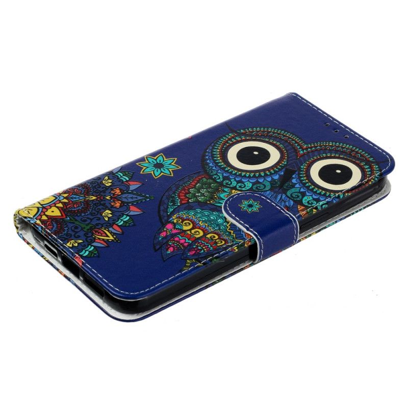 Housse iPhone 16 Plus Hibou Bleu à Lanière