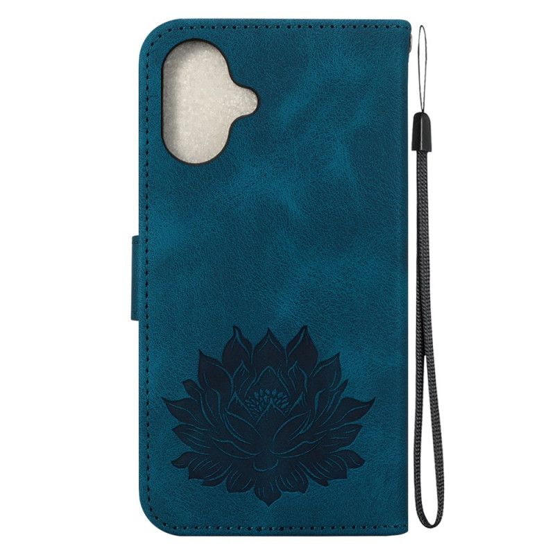 Housse iPhone 16 Plus Lotus à Lanière