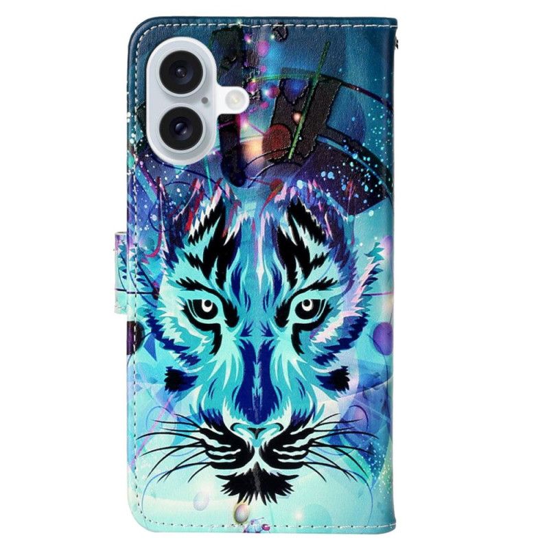 Housse iPhone 16 Plus Loup à Lanière