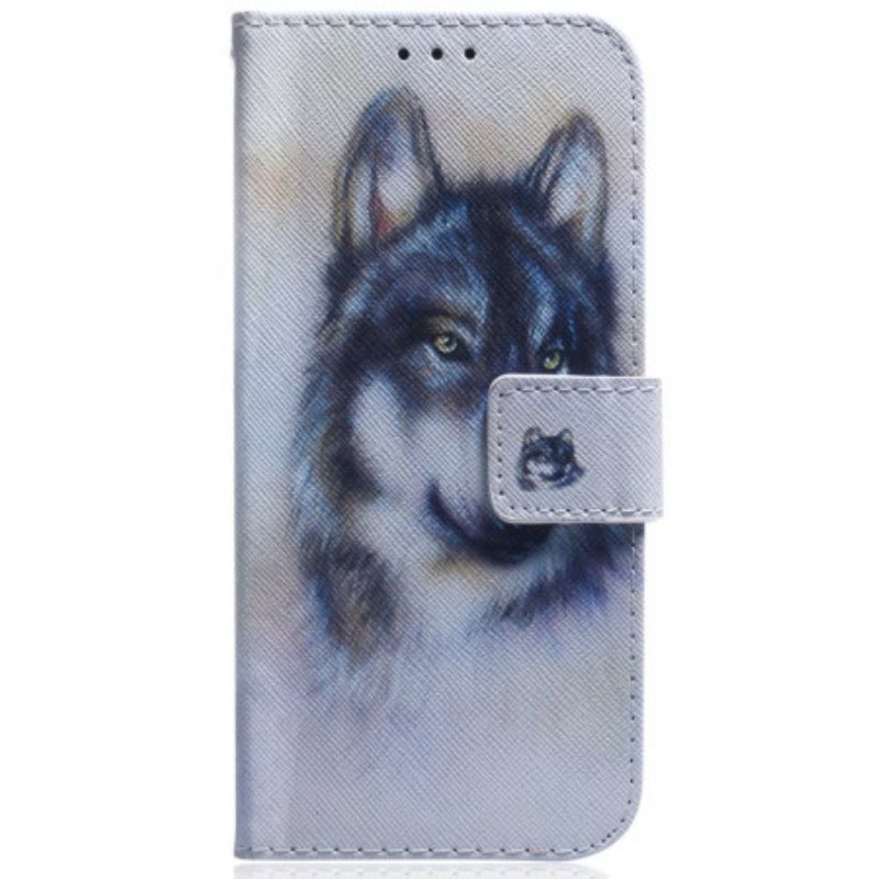 Housse iPhone 16 Plus Loup Aquarelle