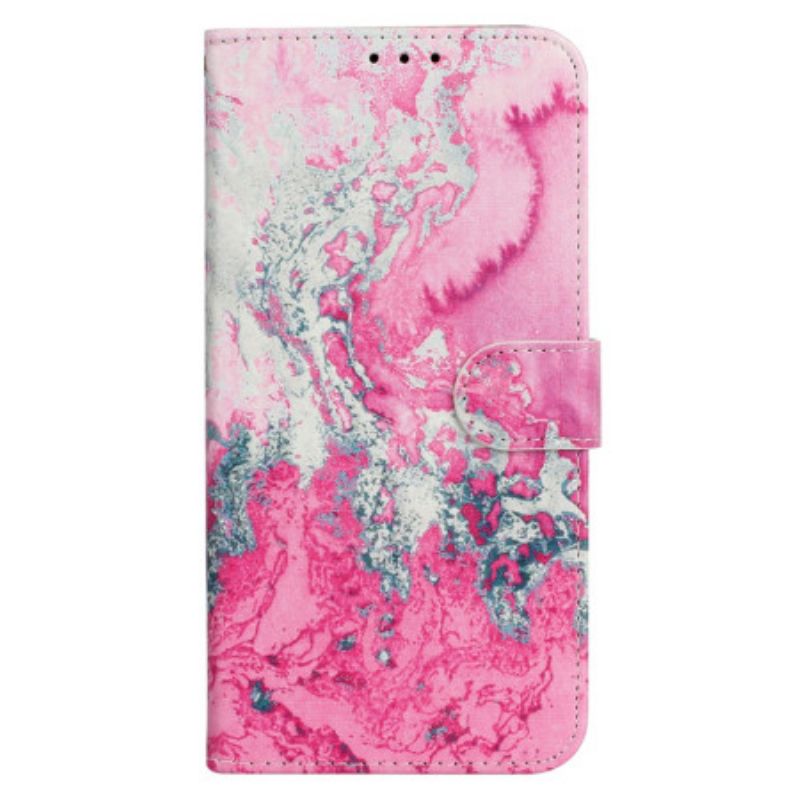 Housse iPhone 16 Plus Marbre Rose Marin