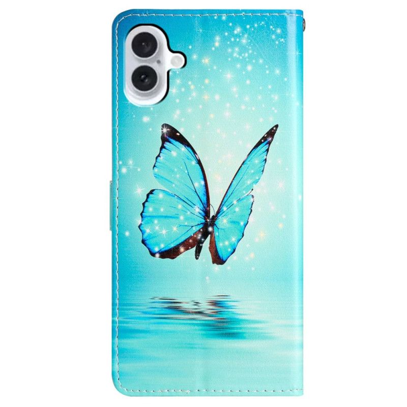 Housse iPhone 16 Plus Papillon sur l'Eau à Lanière