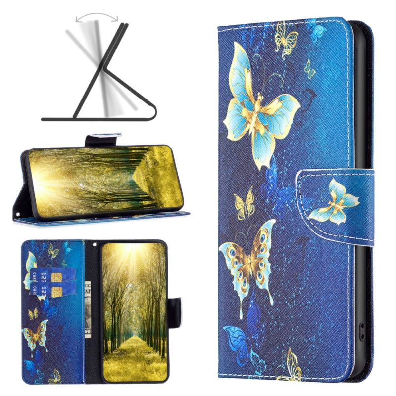 Housse iPhone 16 Plus Papillons Dorés