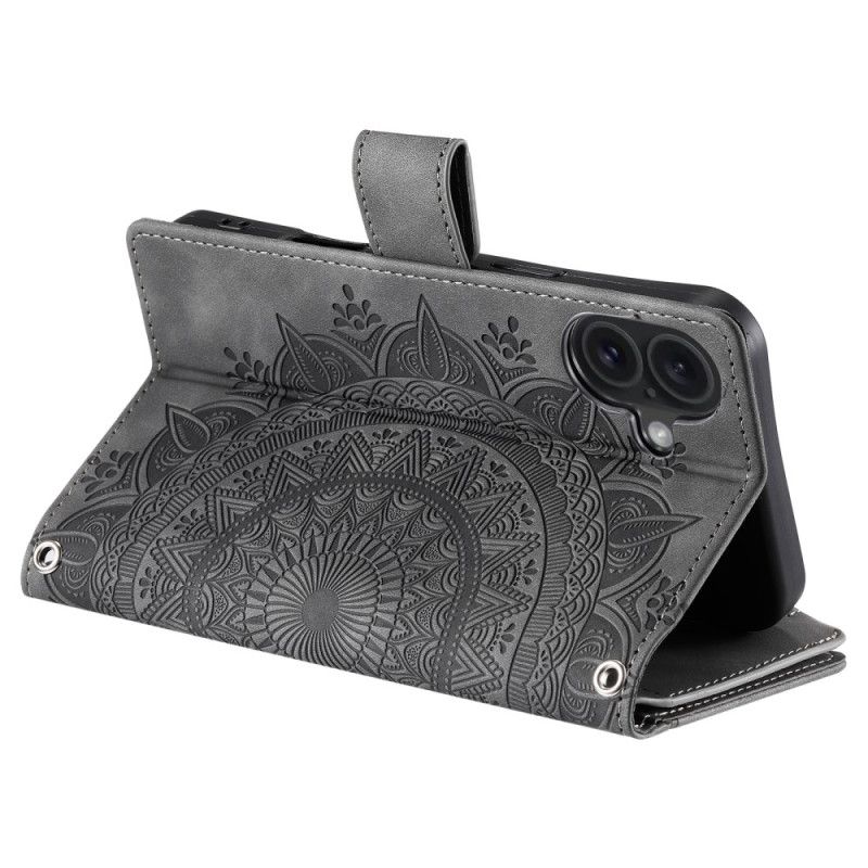 Housse iPhone 16 Plus, Portefeuille Mandala