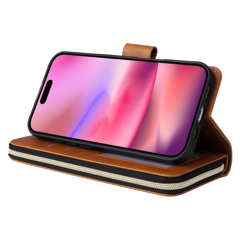 Housse iPhone 16 Portefeuille 9 Porte-Cartes et Porte-Monnaie