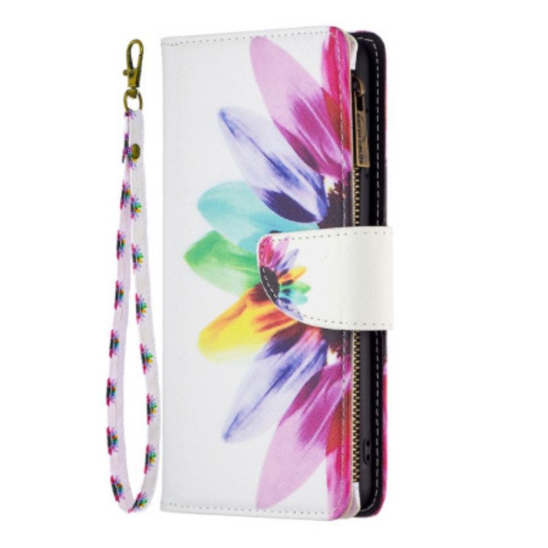 Housse iPhone 16 Portefeuille Fleur Aquarelle