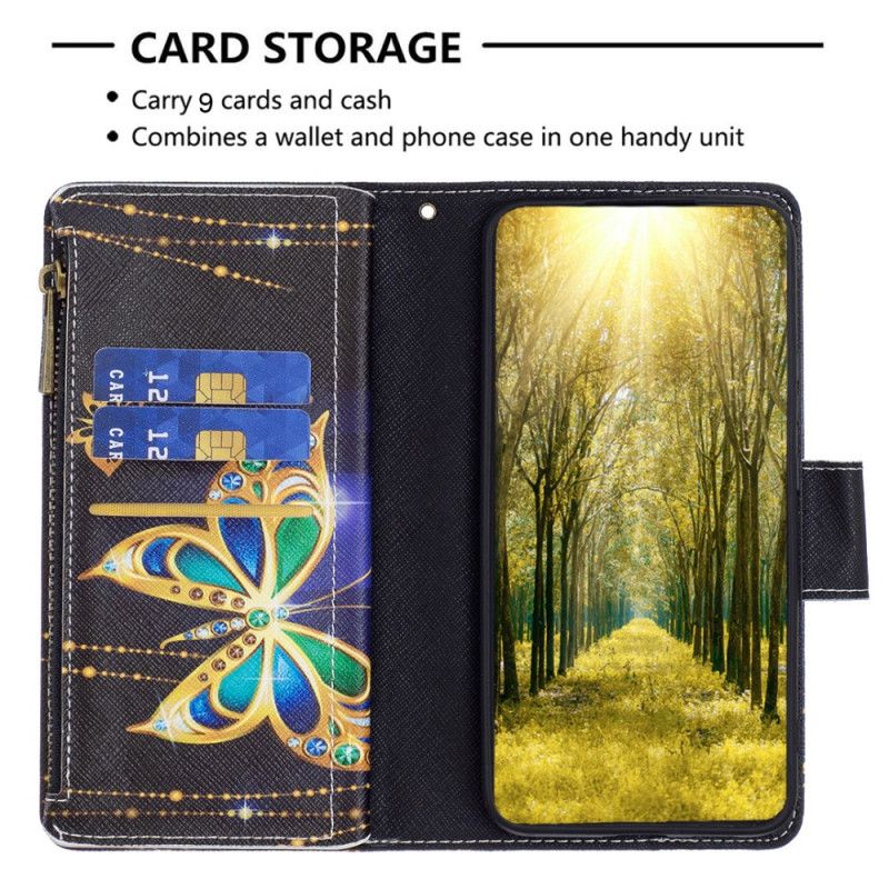 Housse iPhone 16 Portefeuille Papillons Précieux