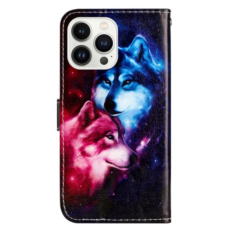 Housse iPhone 16 Pro Loups à Lanière