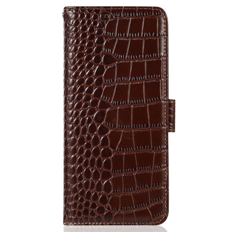 Housse iPhone 16 Pro Max Blocage RFID Texture Crocodile