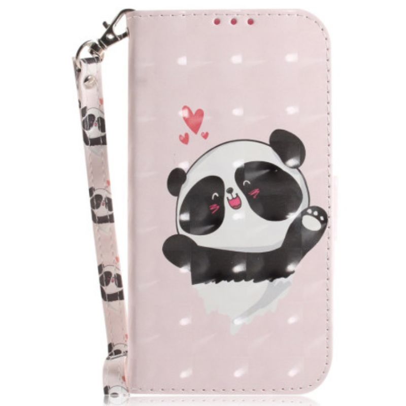 Housse iPhone 16 Pro Max Panda Love à Lanière