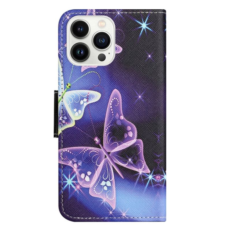 Housse iPhone 16 Pro Max Papillons Scintillants