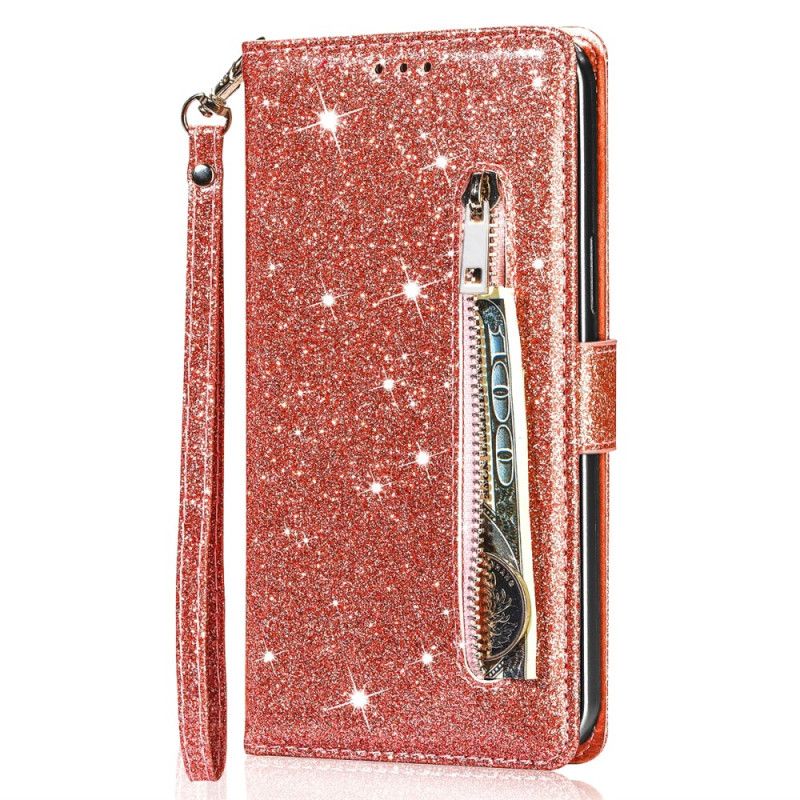 Housse iPhone 16 Pro Max Poche Zippée Paillettes