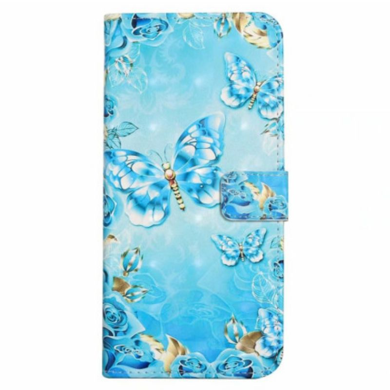 Housse iPhone 16 Pro Papillons Bleus