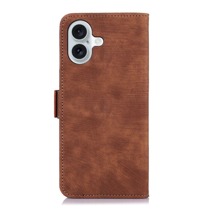 Housse iPhone 16 Simili Cuir Vintage ABEEL