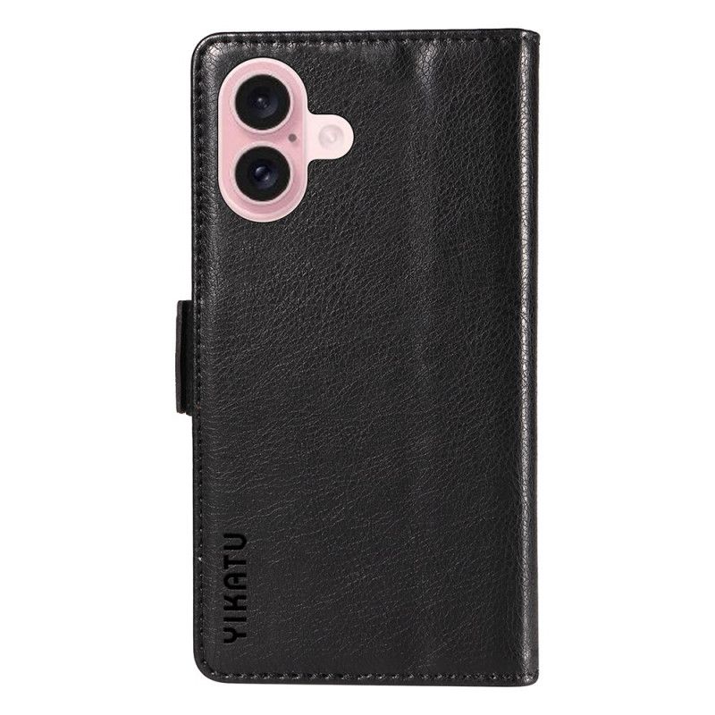 Housse iPhone 16 Simili Cuir Vintage YIKATU