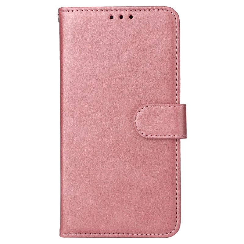 Housse iPhone 16 Style Cuir Uni à Lanière