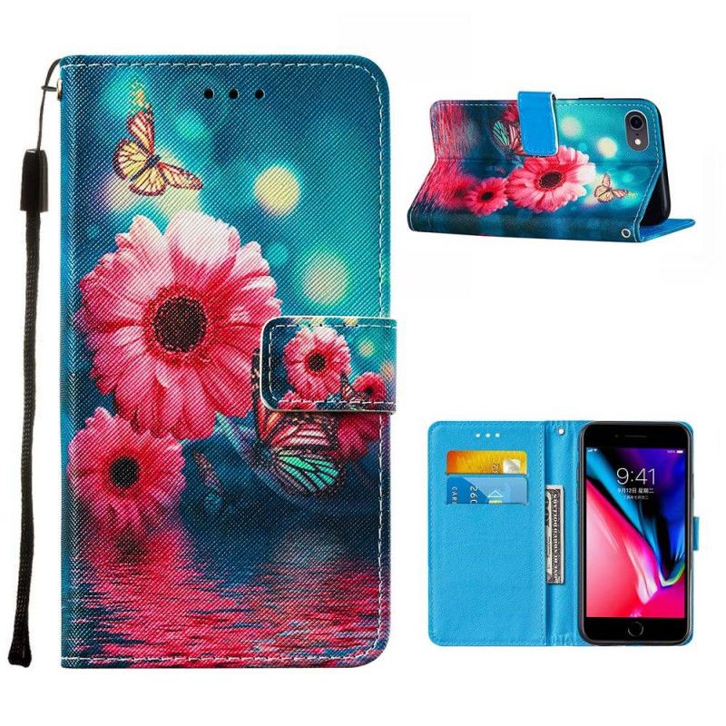 Housse iPhone Se 2 / 8 / 7 Florale Et Papillons