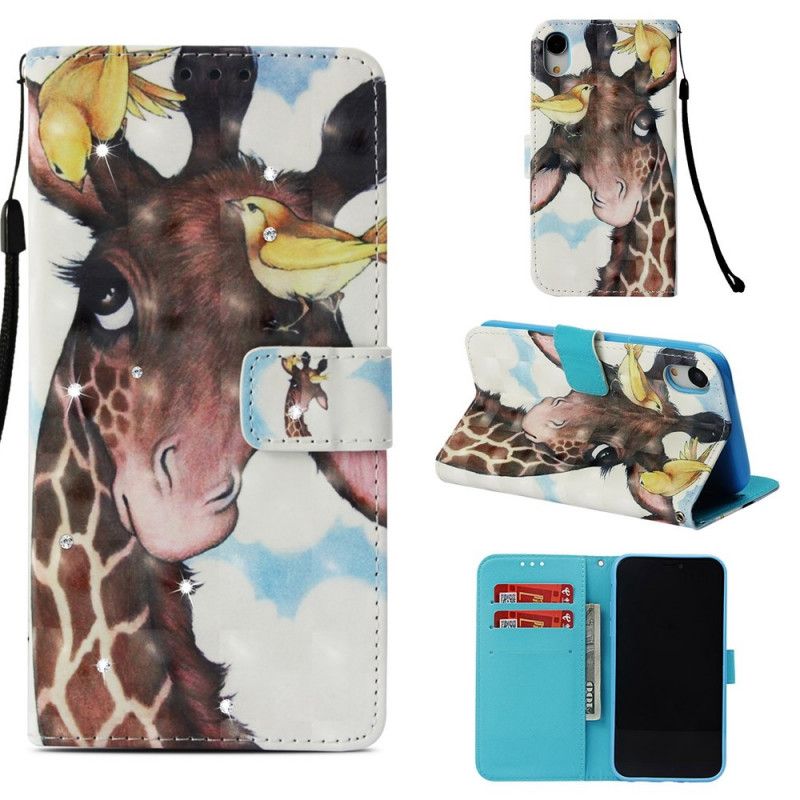 Housse iPhone Xr Girafe Avec Diamants