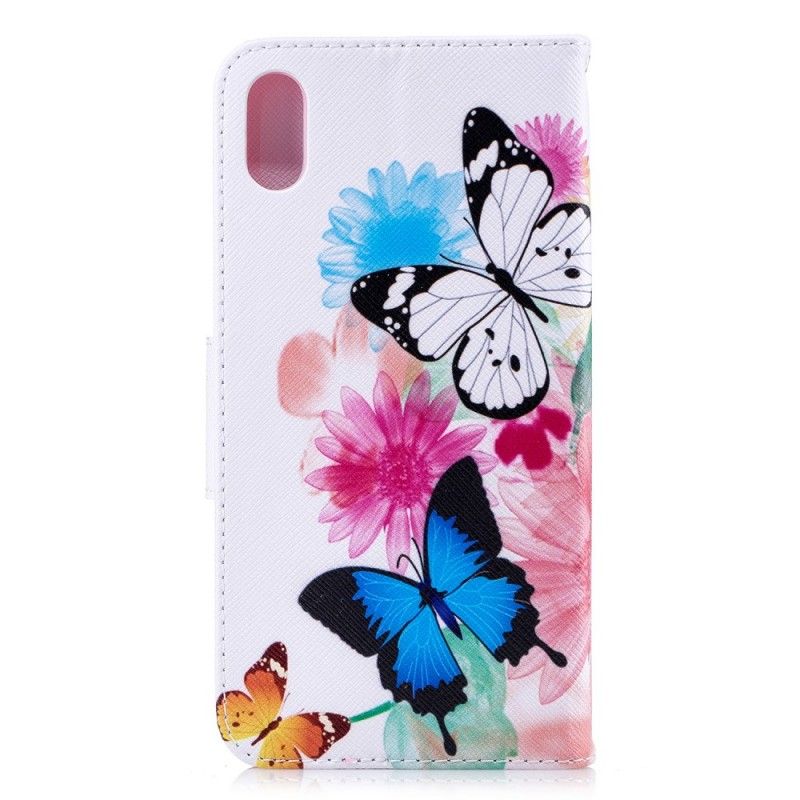 Housse iPhone Xs Max Papillons Et Fleurs Peints