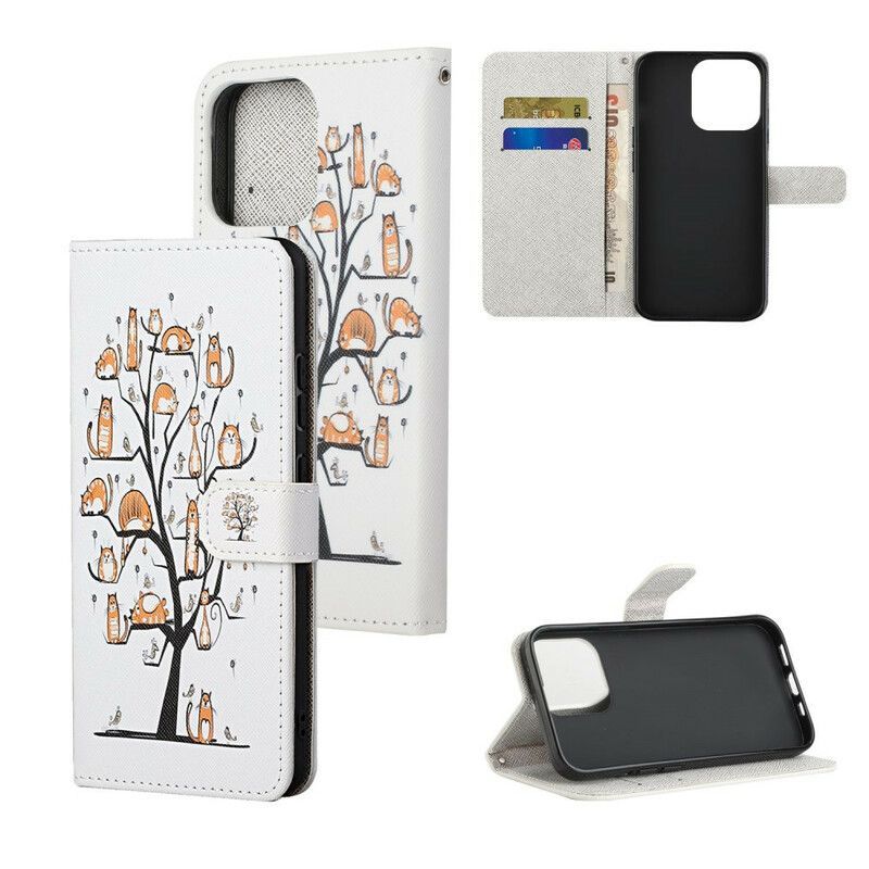 Housse Pour iPhone 13 Funky Cats À Lanière