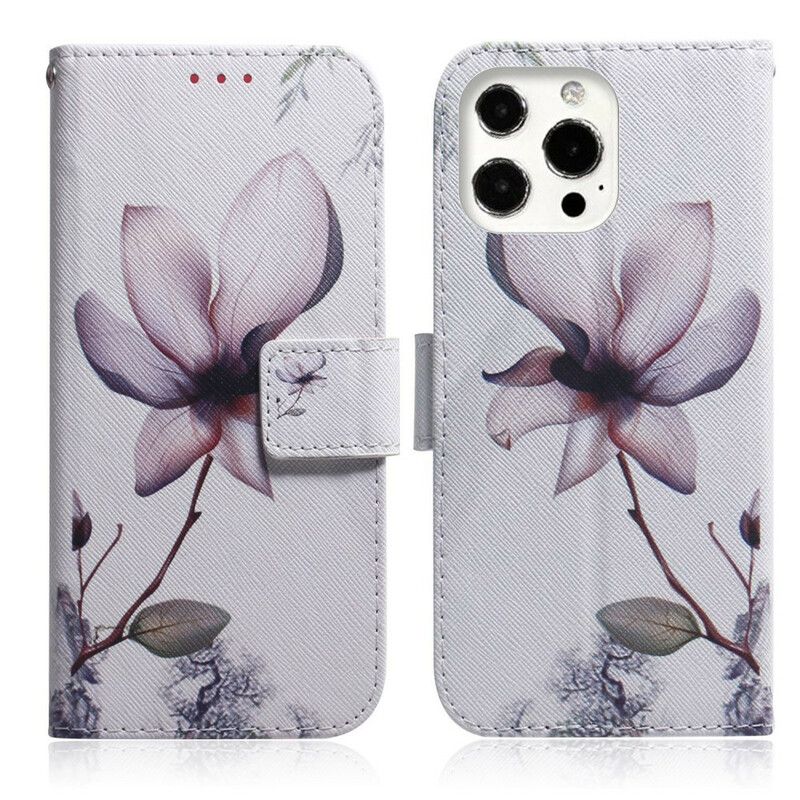 Housse Pour iPhone 13 Pro Fleur Vieux Rose