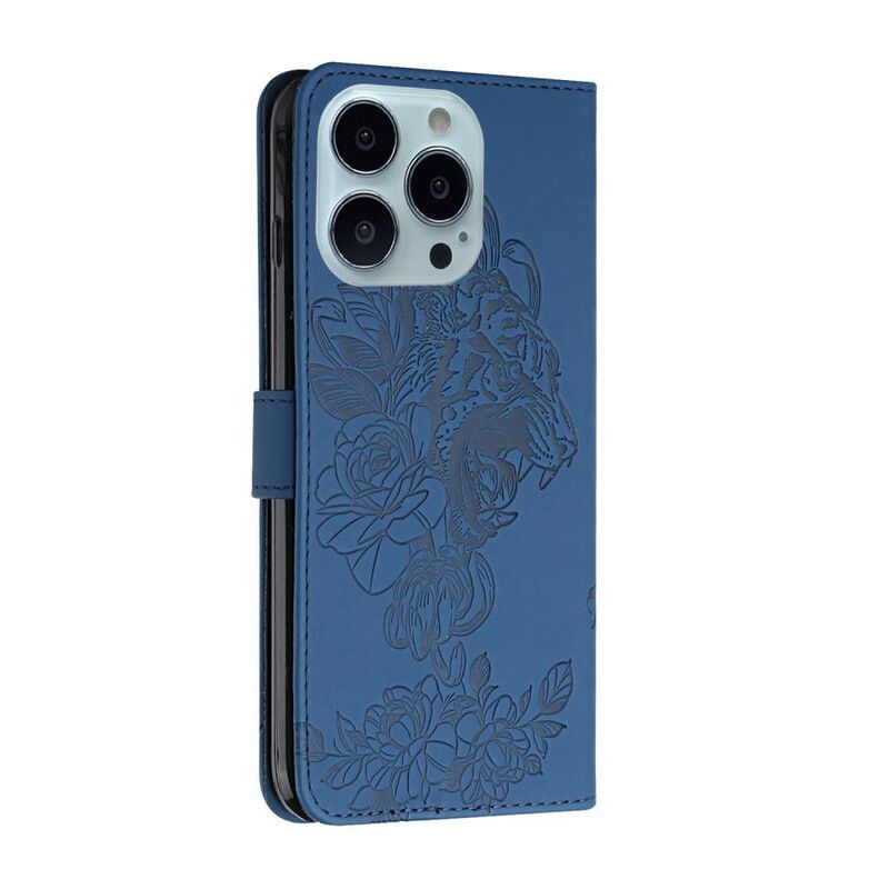 Housse Pour iPhone 13 Pro Tigre Baroque À Lanière