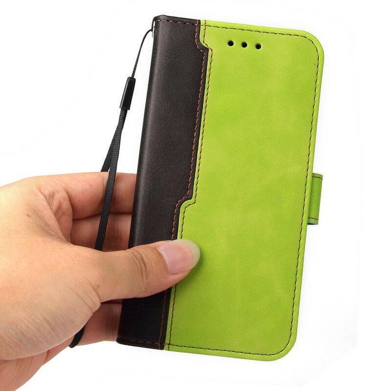 Housse Pour iPhone 13 Simili Cuir Bicolore