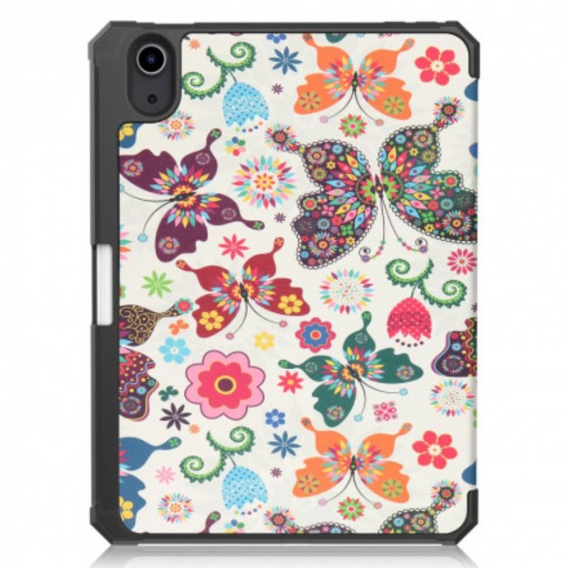 Smart Case iPad Mini 6 (2021) Porte-Stylet Fleurs Vintages