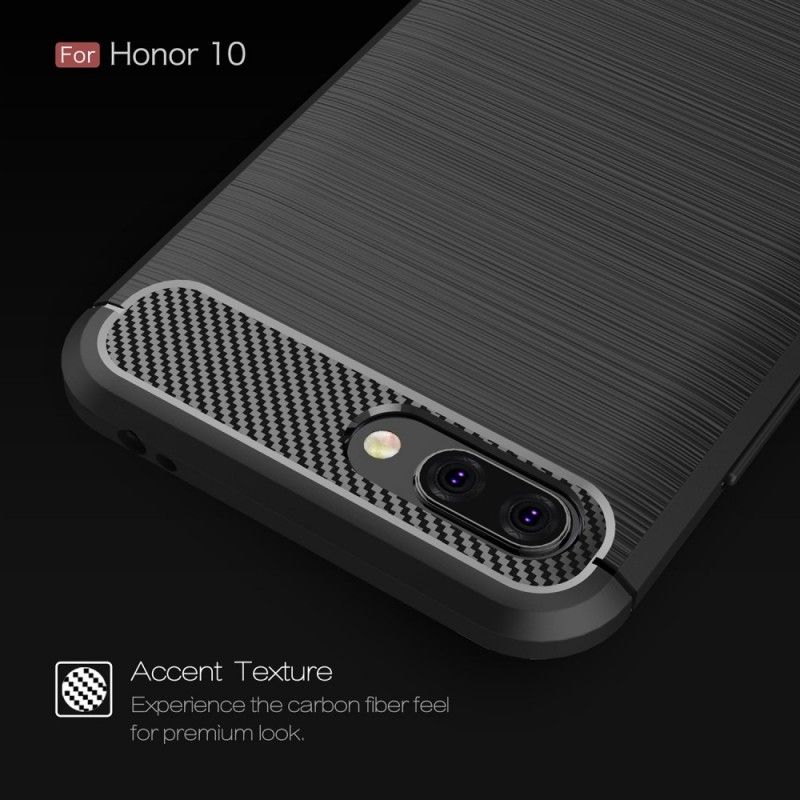 Coque Honor 10 Fibre Carbone Brossée