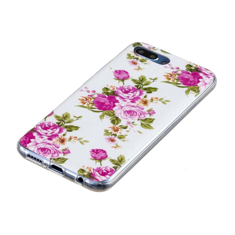 Coque Honor 10 Fleurs Liberty Fluorescente