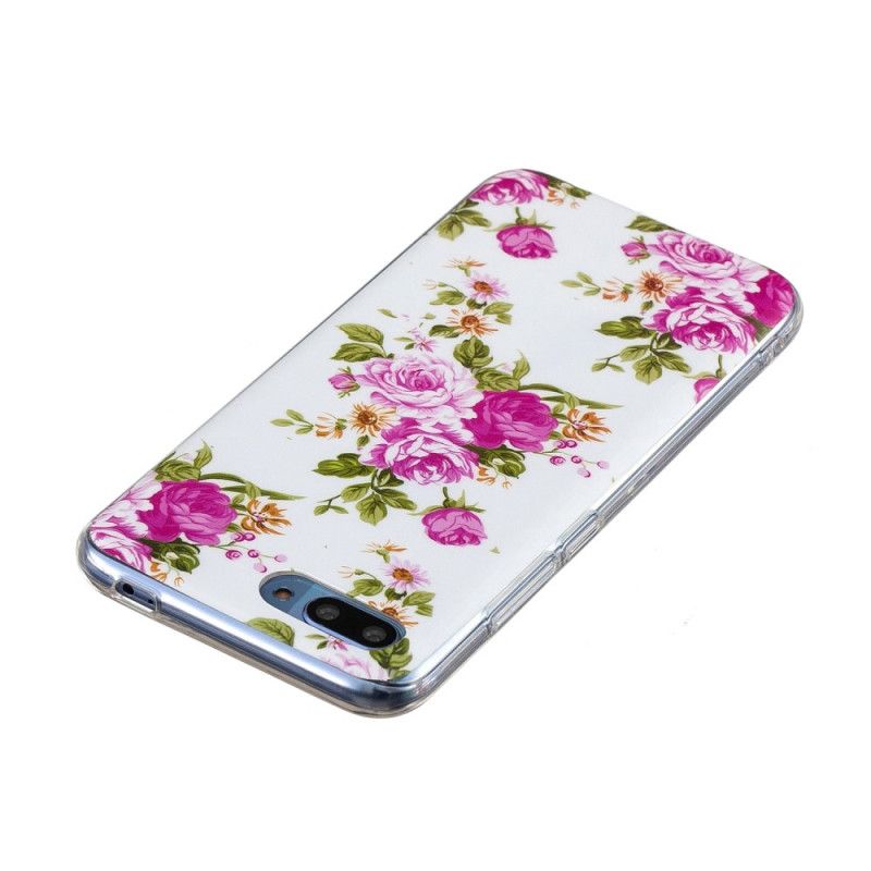 Coque Honor 10 Fleurs Liberty Fluorescente