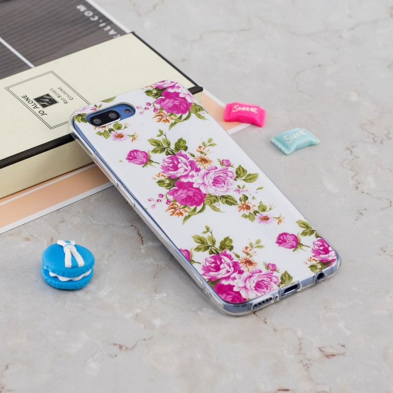 Coque Honor 10 Fleurs Liberty Fluorescente