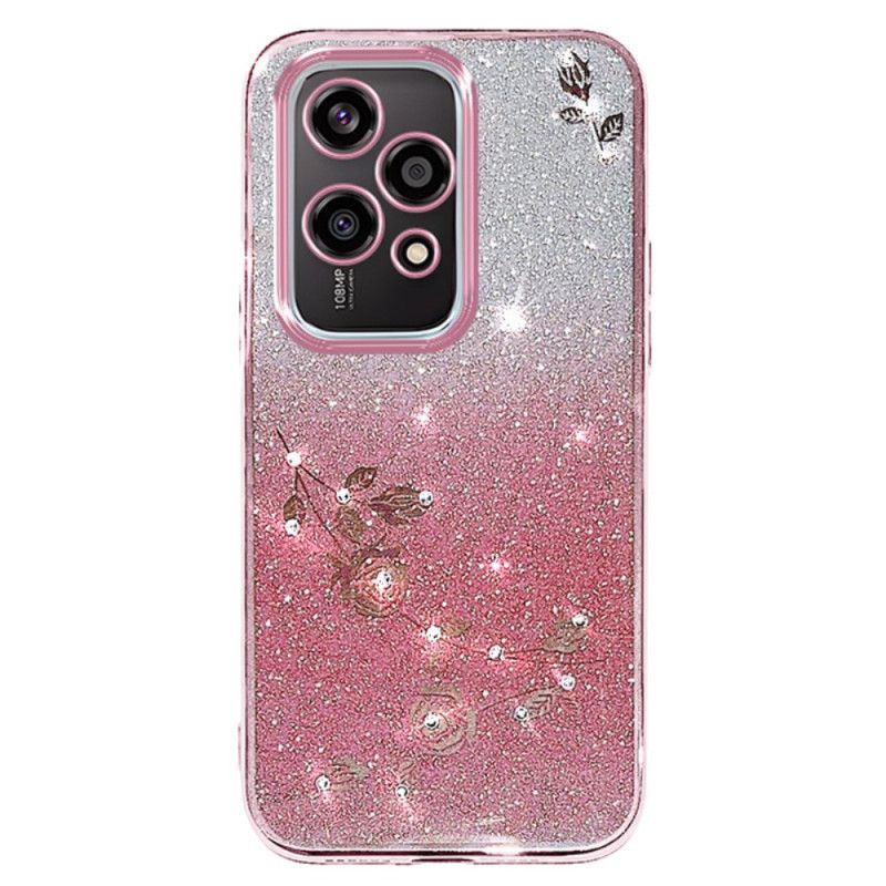 Coque Honor 200 Lite Fleurs et Strass KADEM