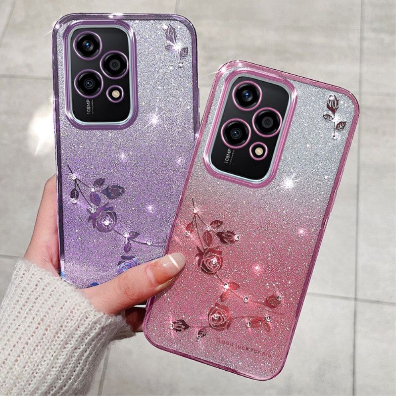 Coque Honor 200 Lite Fleurs et Strass KADEM