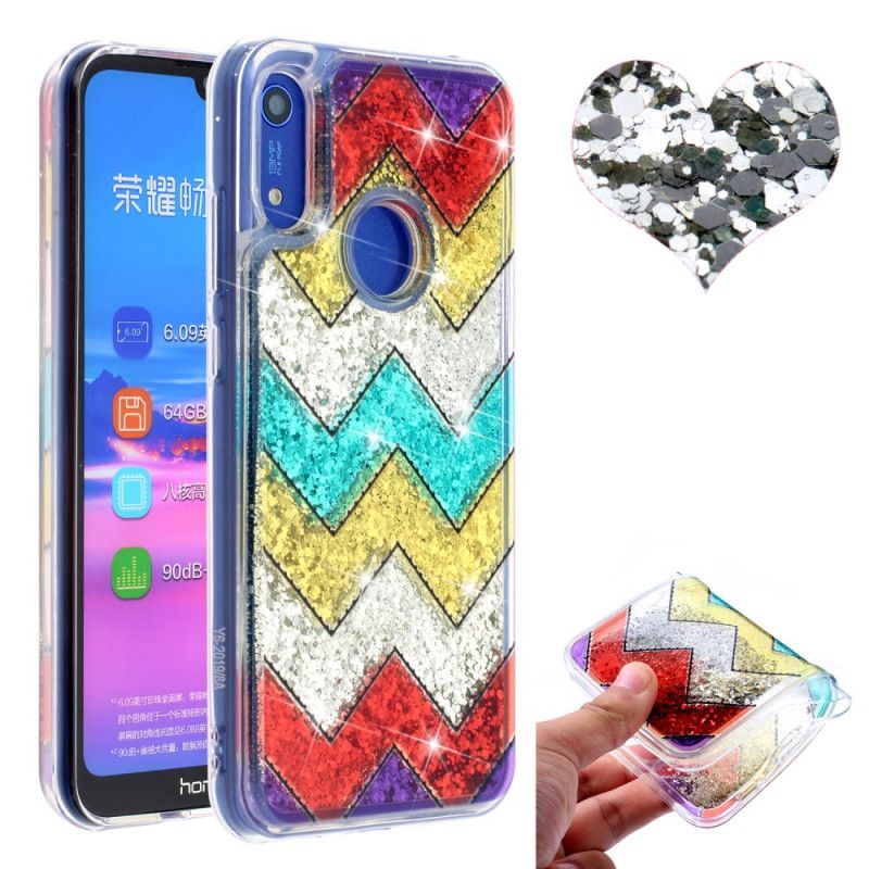 Coque Honor 8a / Huawei Y6 2019 Zig Zag Paillettes