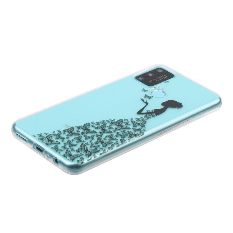 Coque Honor 9a Transparente Robe Papillons