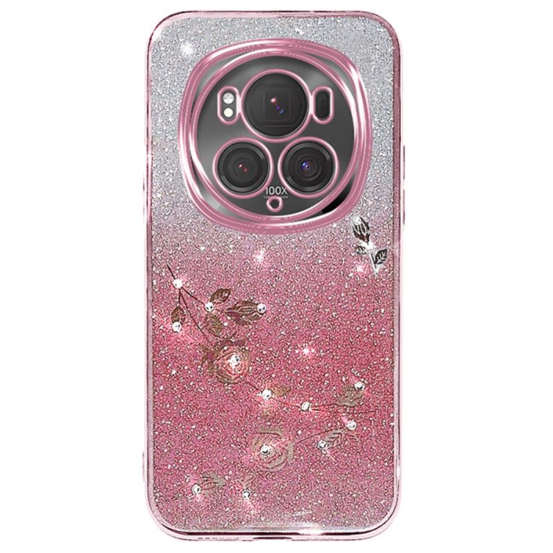 Coque Honor Magic 6 Pro Fleurs et Strass KADEM