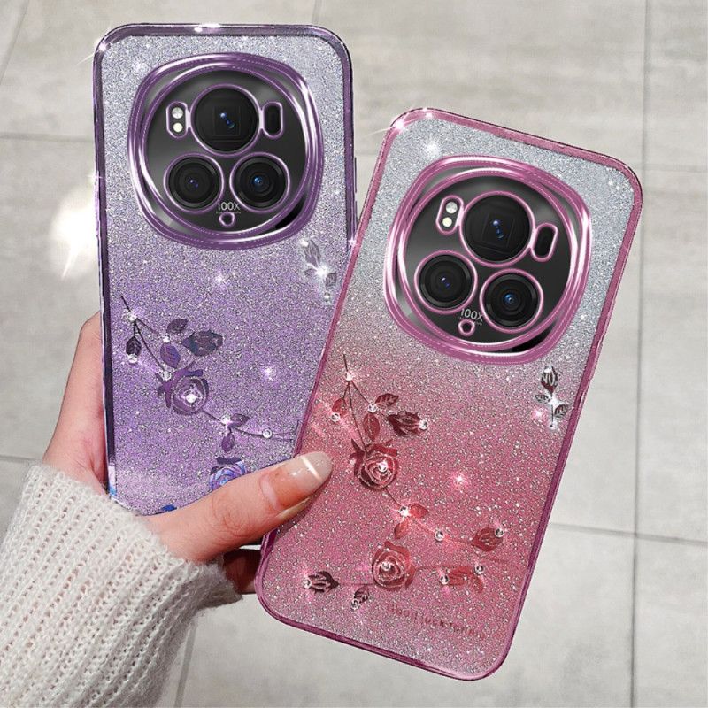 Coque Honor Magic 6 Pro Fleurs et Strass KADEM