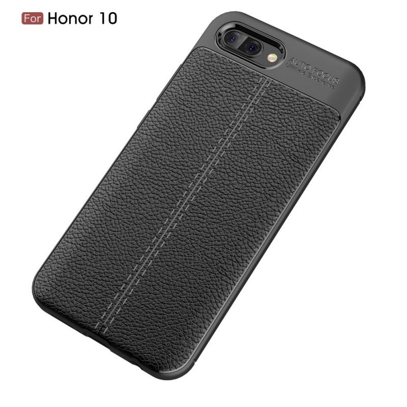 Coque Huawei Honor 10 Effet Cuir Litchi Double Line