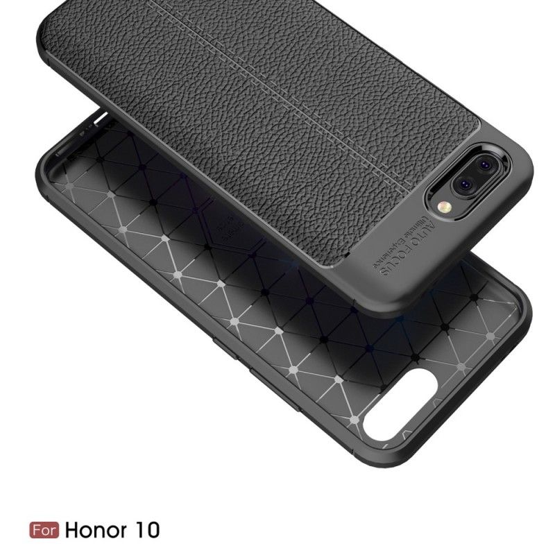 Coque Huawei Honor 10 Effet Cuir Litchi Double Line