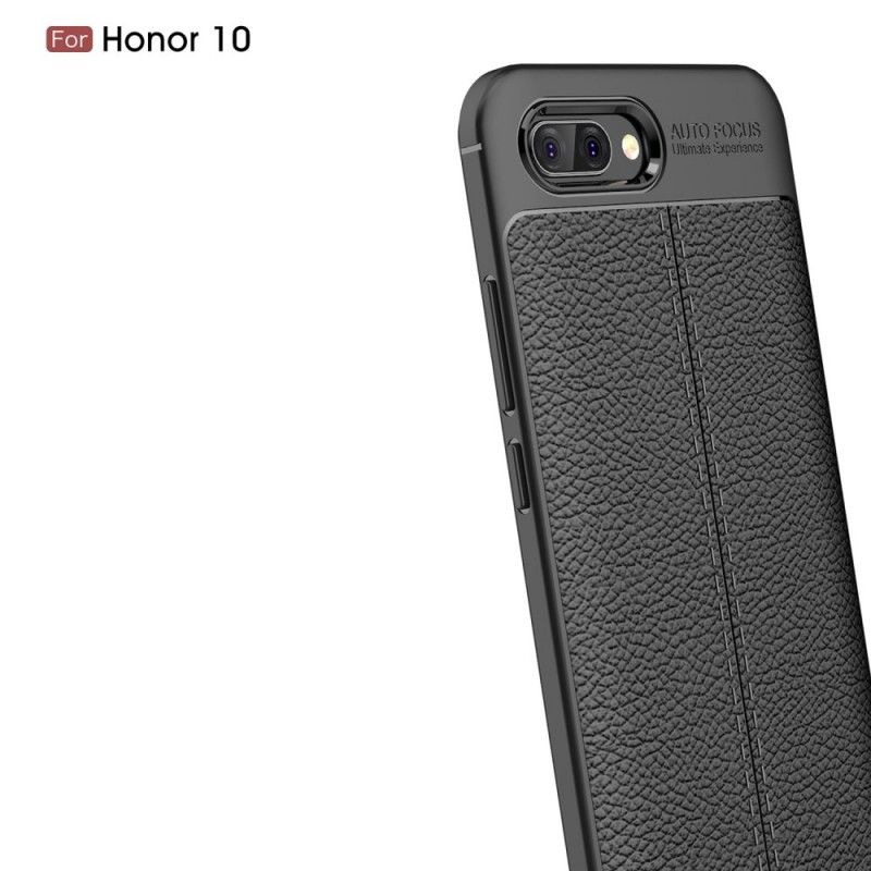 Coque Huawei Honor 10 Effet Cuir Litchi Double Line