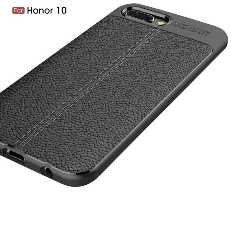 Coque Huawei Honor 10 Effet Cuir Litchi Double Line