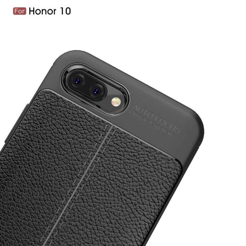 Coque Huawei Honor 10 Effet Cuir Litchi Double Line